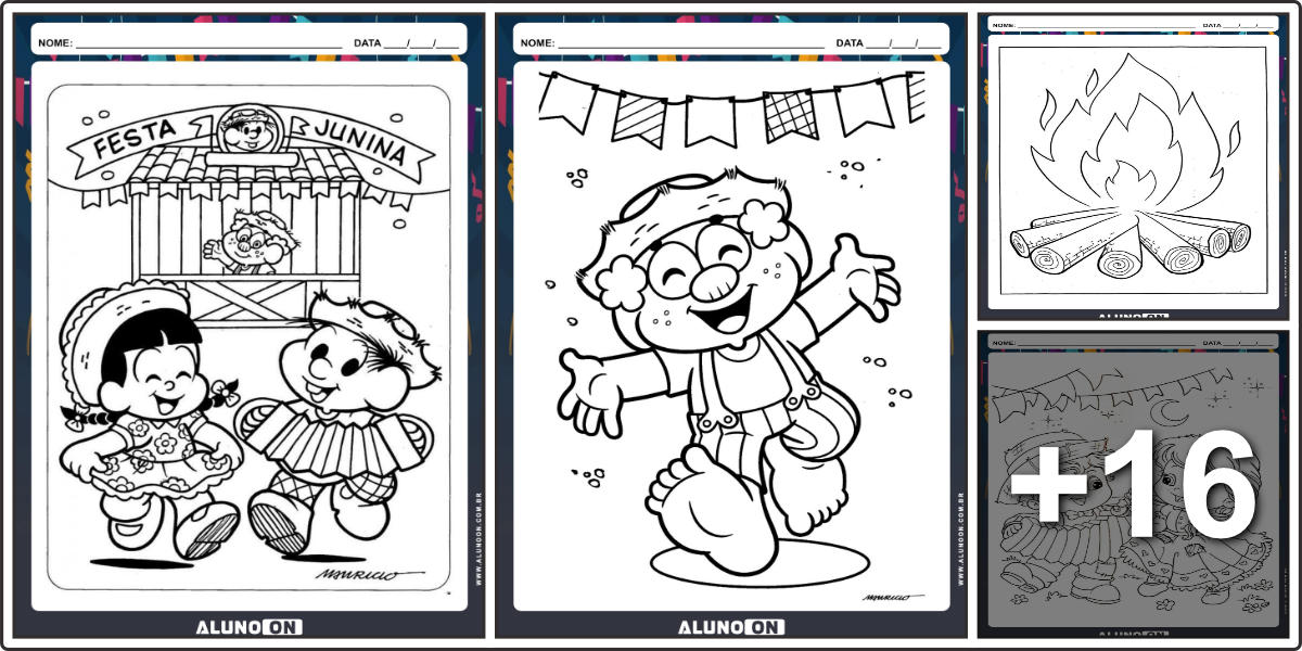 Desenhos de festa junina para colorir